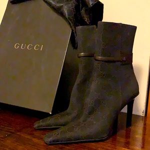 Authentic Gucci Boots Denim Black